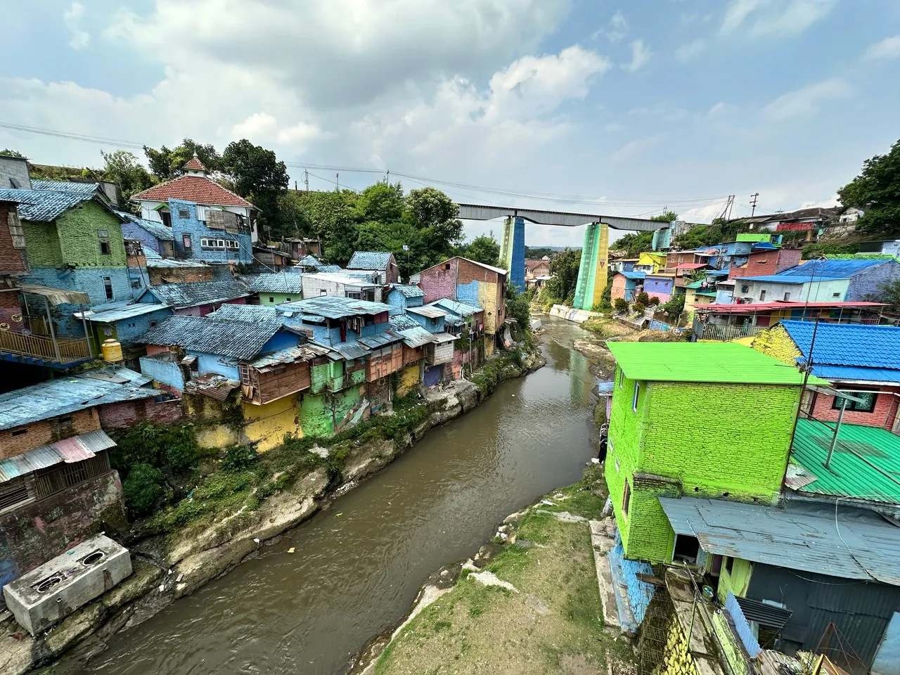 Oud Malang - Ned-indië Spoorbrug over de Brantas-rivier - Từ Jembatan Kaca Ngalam Indonesia, Indonesia