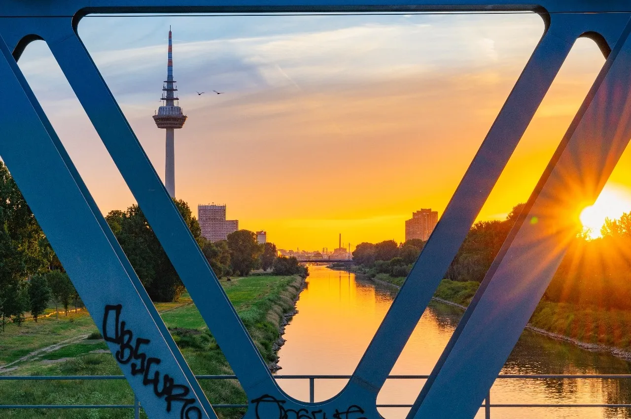 Fernmeldeturm - From Riedbahnbrücke Ost, Germany