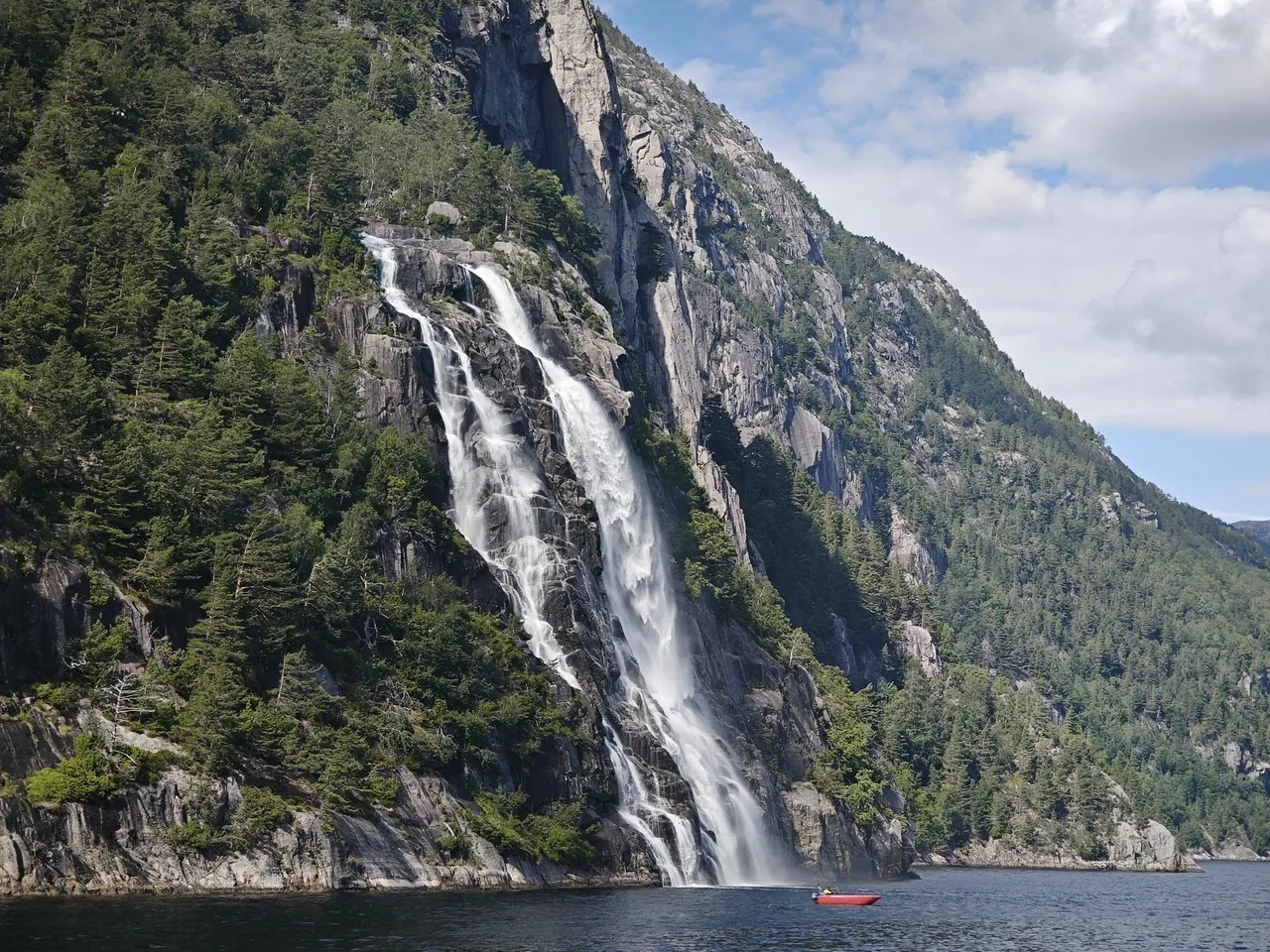 Waterfalls near Prekestolen fra Lysefjorden - Norway