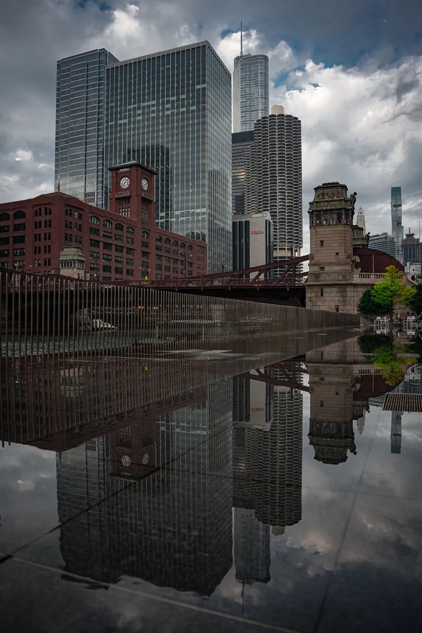 Chicago River - From Riverwalk looking east down the river, United States