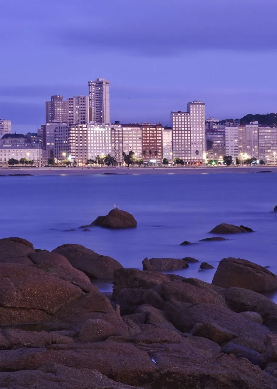 Coruña Skyline - From Praia das Amorosas, Spain
