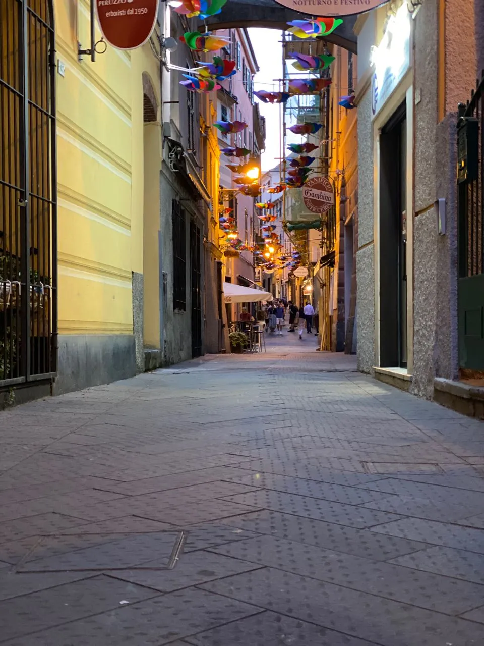 Arenzano street at night - From Via Edoardo Ghinglini, Italy