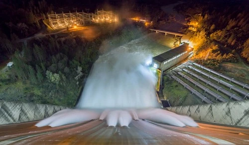 Shasta Dam spillway - From Shasta Dam, United States
