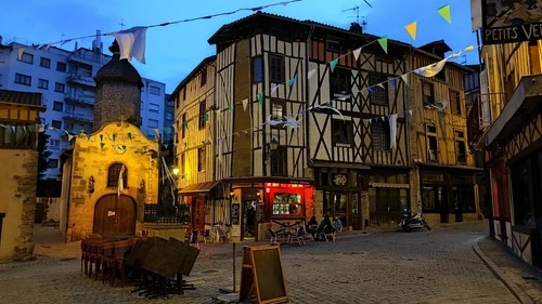 Medieval looking square - Depuis Limoges city centre, France