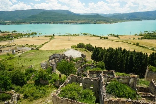Embalse de Yesa - Depuis Ruinas de Esco - Pueblo abandonado, Spain
