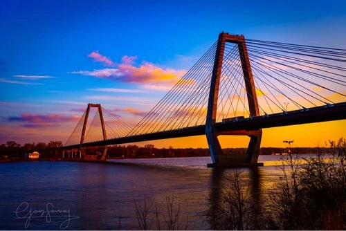 Lewis and Clark Bridge - From Side of road in Indiana looking into Kentucky, United States