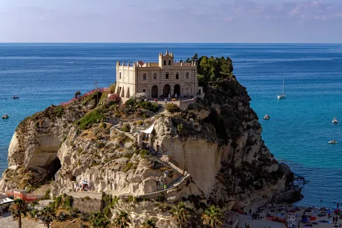 Santuario di Santa Maria dell'Isola di Tropea - From Belvedere Piazza del Cannone, Italy