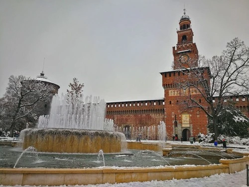 Fontana di Piazza Castello - From Via Luca Beltrami, Italy
