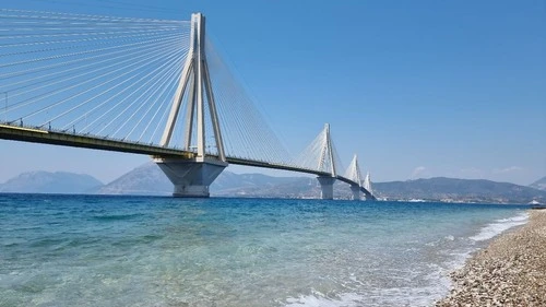 Antirio River Bridge - Depuis Beach, Greece