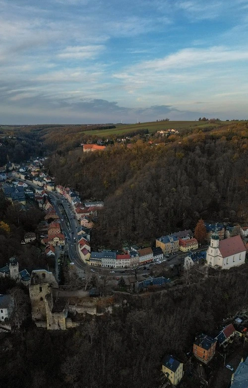 Burgruine Tharandt - Frá Drone, Germany