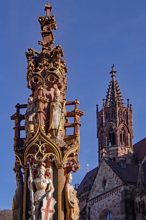 Freiburg Cathedral - From Fischbrunnen, Germany