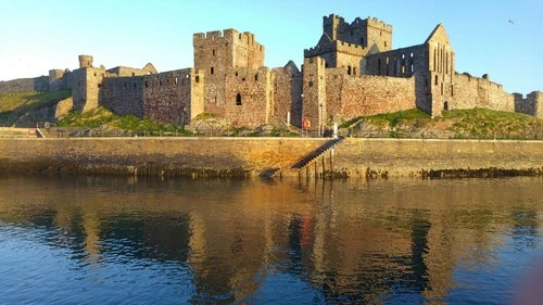 Peel Castle - From The breakwater, Isle of Man