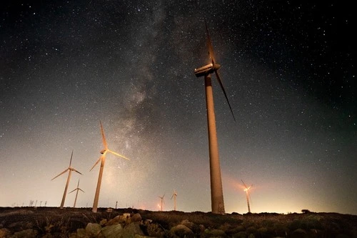 Milchstraße - İtibaren Windpark auf Kreta, Greece