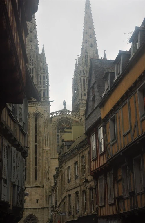 Saint Corentin Cathedral - From Rue Kéréon, France