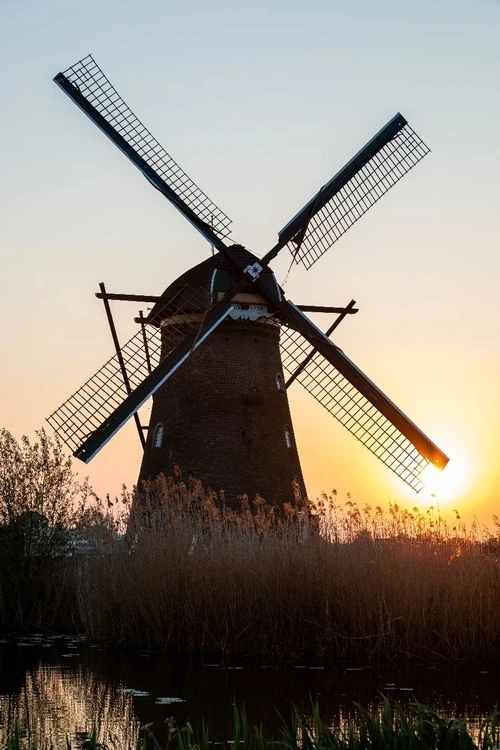 Windmill - Frá Kinderdijk / Molenkade, Netherlands