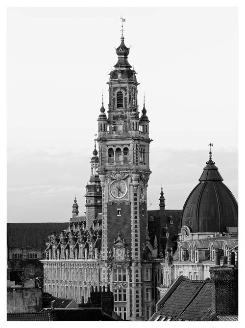 Beffroi de la chambre de commerce - Desde Toit du parking du centre commercial des Tanneurs, France