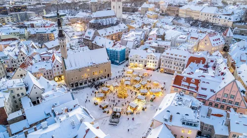 Tallinn Town Hall - From Drone, Estonia
