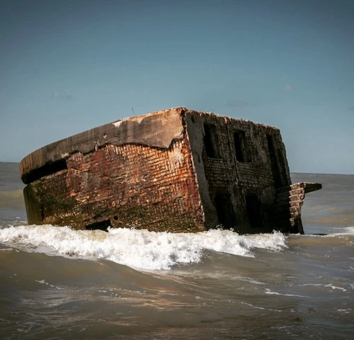 WWII remnants of a military bunker - From Liepaja beach, Latvia
