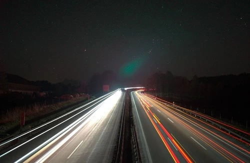 Autobahn A8 Long Exposure - Desde Bernau Brücke, Germany