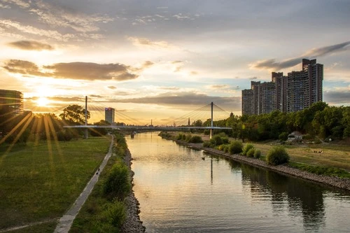 Skyline Mannheim - Von Friedrich Ebert Brücke, Germany