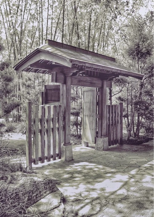 Japanese Gate - Din Morikami Museum and Japanese Gardens, United States