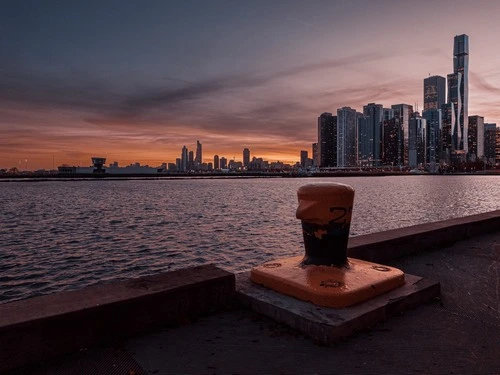 Chicago Skyline - From Navy Pier looking southwest, United States
