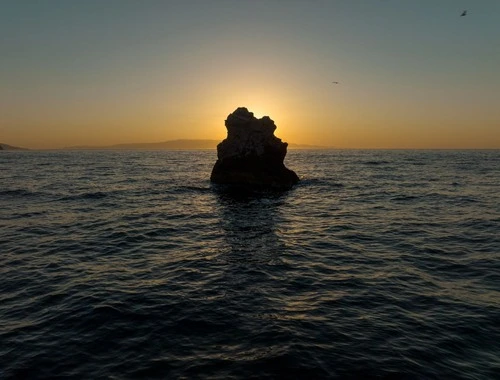 Taormina Rock - From Taormina beach, Italy