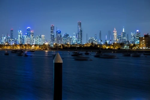 Melbourne Skyline - 从 St Kilda Pier, Australia