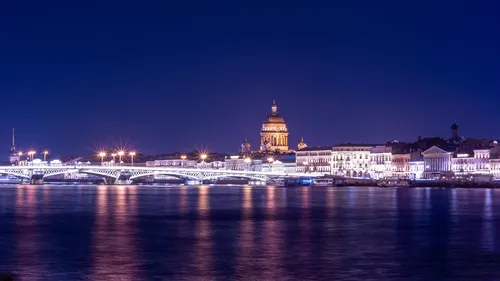 St. Isaac's Cathedral & Blagoveshchenskiy bridge - From Reka Neva, Russia