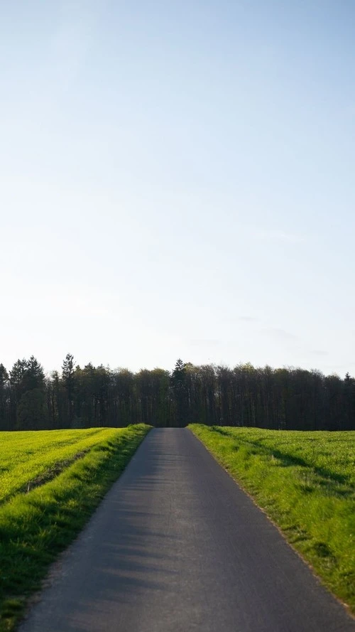 Straight countryside path - Frá The road, Germany