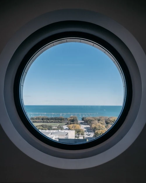 Window view of Lake Michigan photo spot