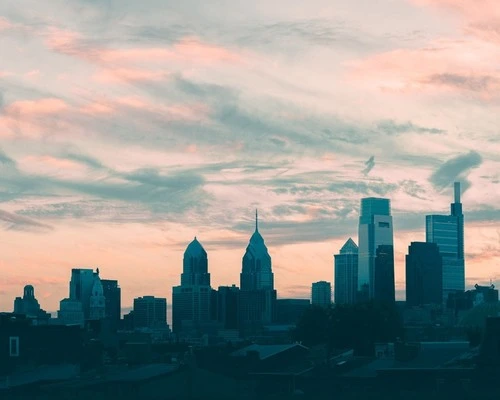 Skyline Philadelphia - Depuis The National Shrine of St. John Neumann Rooftop, United States