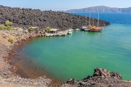 Boats in Ruins - Desde Nea Kameni Volcanic Park, Greece