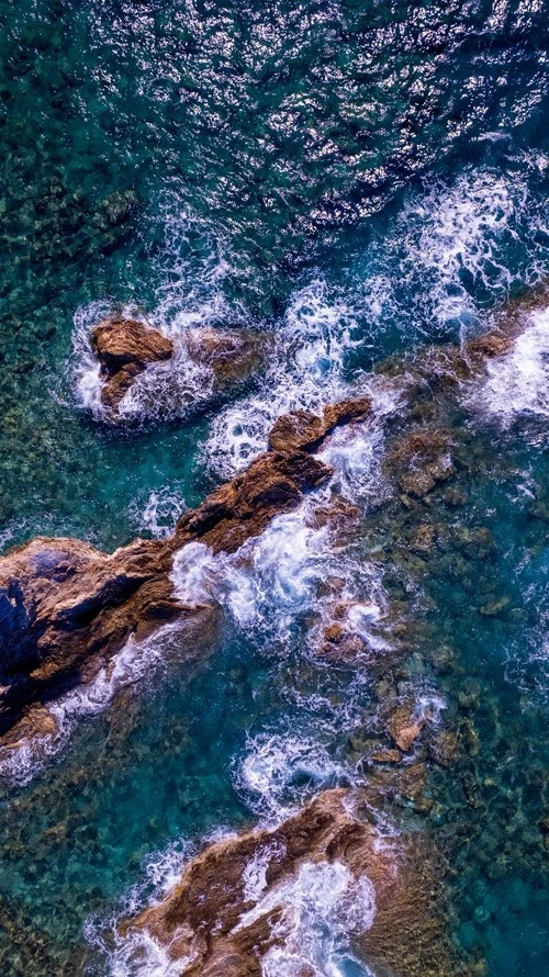 Rocks in the water - Von Drone, Greece