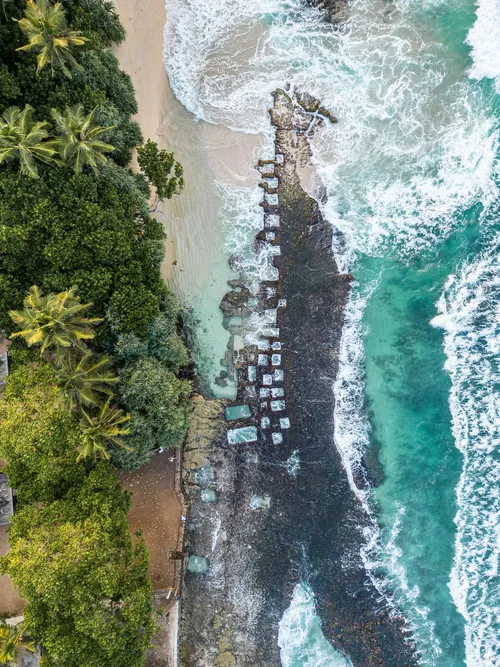 Natural Pool Thalpe - From Drone, Sri Lanka