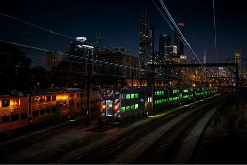 Metra Electric Line, Chicago - Frá 18th St Pedestrian Bridge, United States