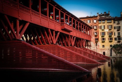 Ponte Vecchio (Ponte degli Alpini) - From Via Macello, Italy