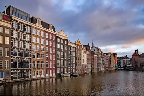 Damrak - From Damrak Brug, Netherlands