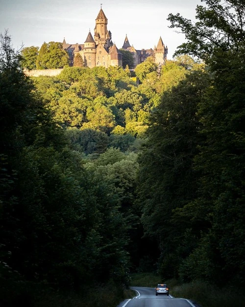 Braunfels castle at sunset - Aus Side of the road that leads to tiefenbach, Germany