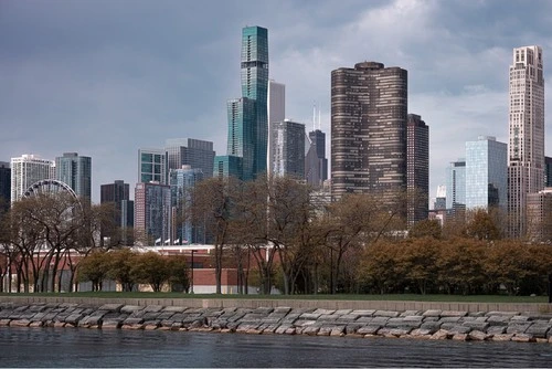Chicago Skyline over Navy Pier - Z Wendalla Boat Lake Tour, United States