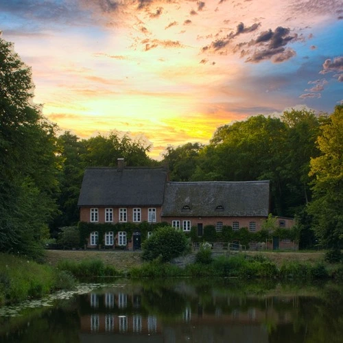Schlossmühle - Desde Ahrensburg Palace Bridge, Germany