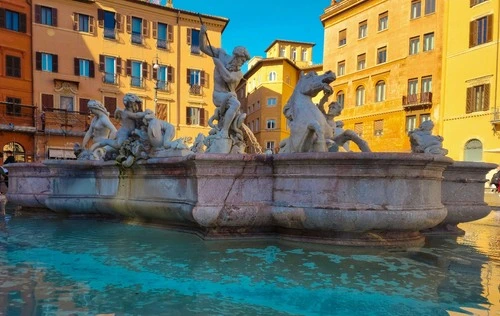 Neptune Fountain - From Piazza Novana, Italy
