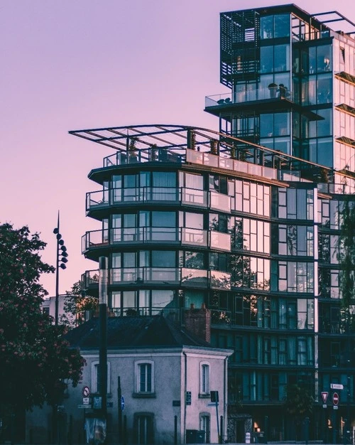 Rennes' Building - Aus Canal d'ille et Rance, France