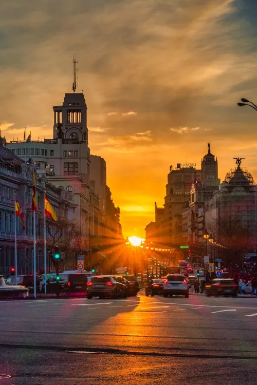 Atardecer desde Fuente de Cibeles - Spain