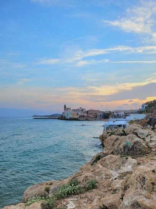 Sitges Seafront - From Passeig dels Balmins, Spain