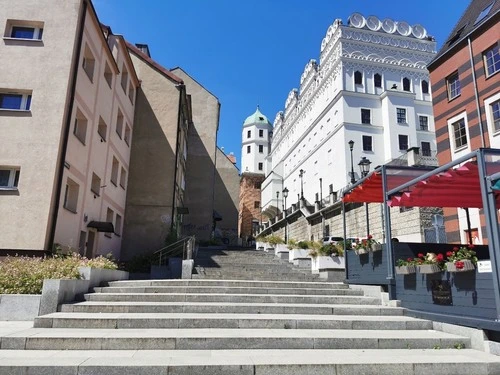 Pomeranian Dukes' Castle in Szczeci - From The bottom of the stairs, Poland