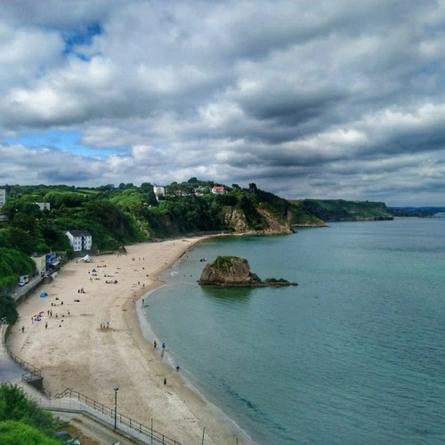 Tenby's Beach - İtibaren Viewpoin, United Kingdom