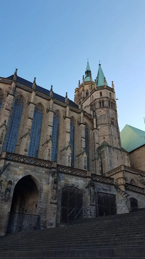 Erfurter Dom - Depuis Domstufen, Germany