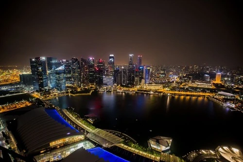 Singapore Skyline - 从 Marina Bay Sands Terrace, Singapore