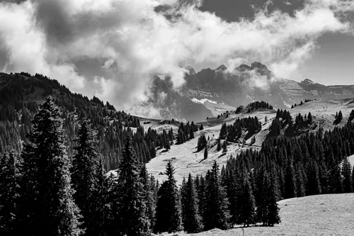 Châtel with view - From Châtel a la frontière suisse, France